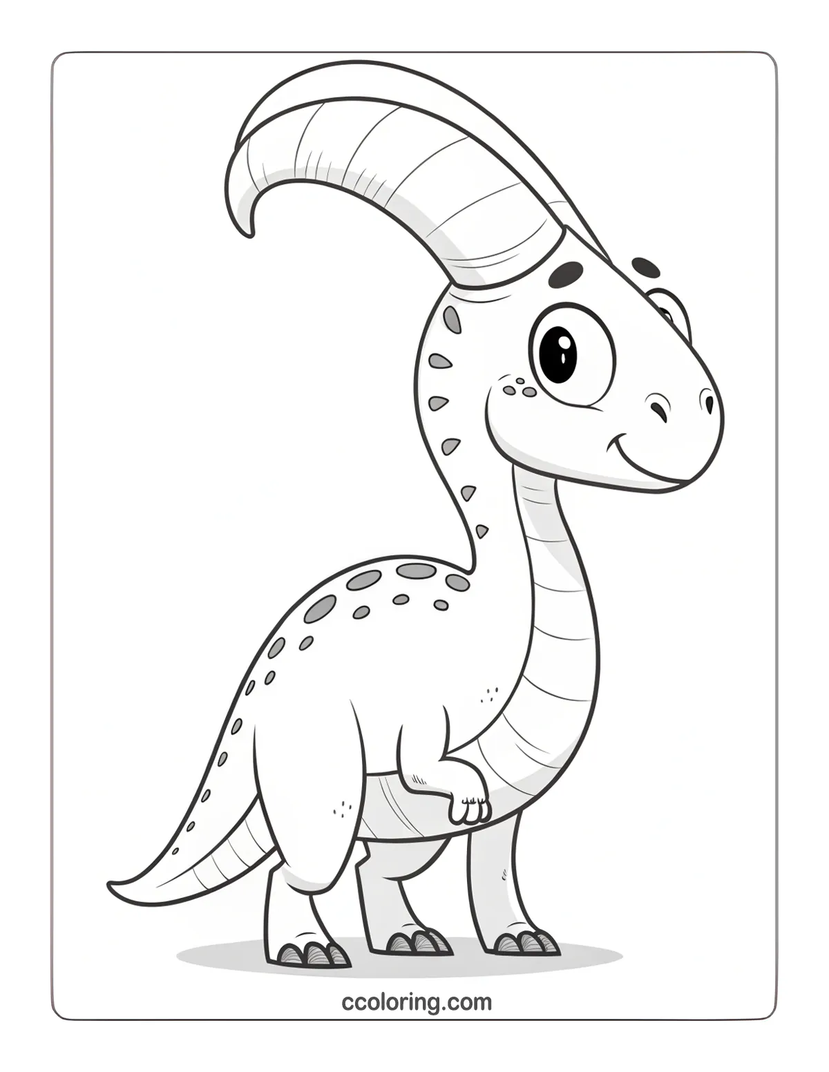 dragon coloring pages Parasaurolophus image 1200x1552