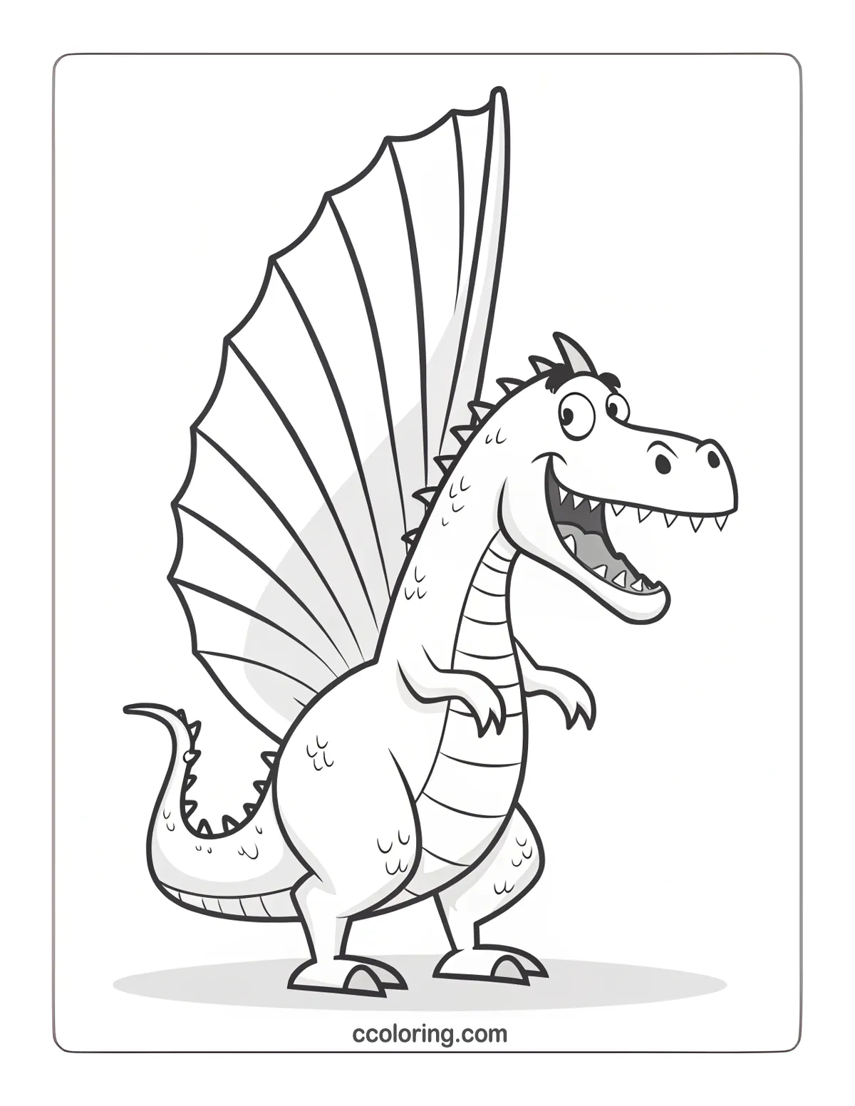 dragon coloring pages Spinosaurus image 1200x1552