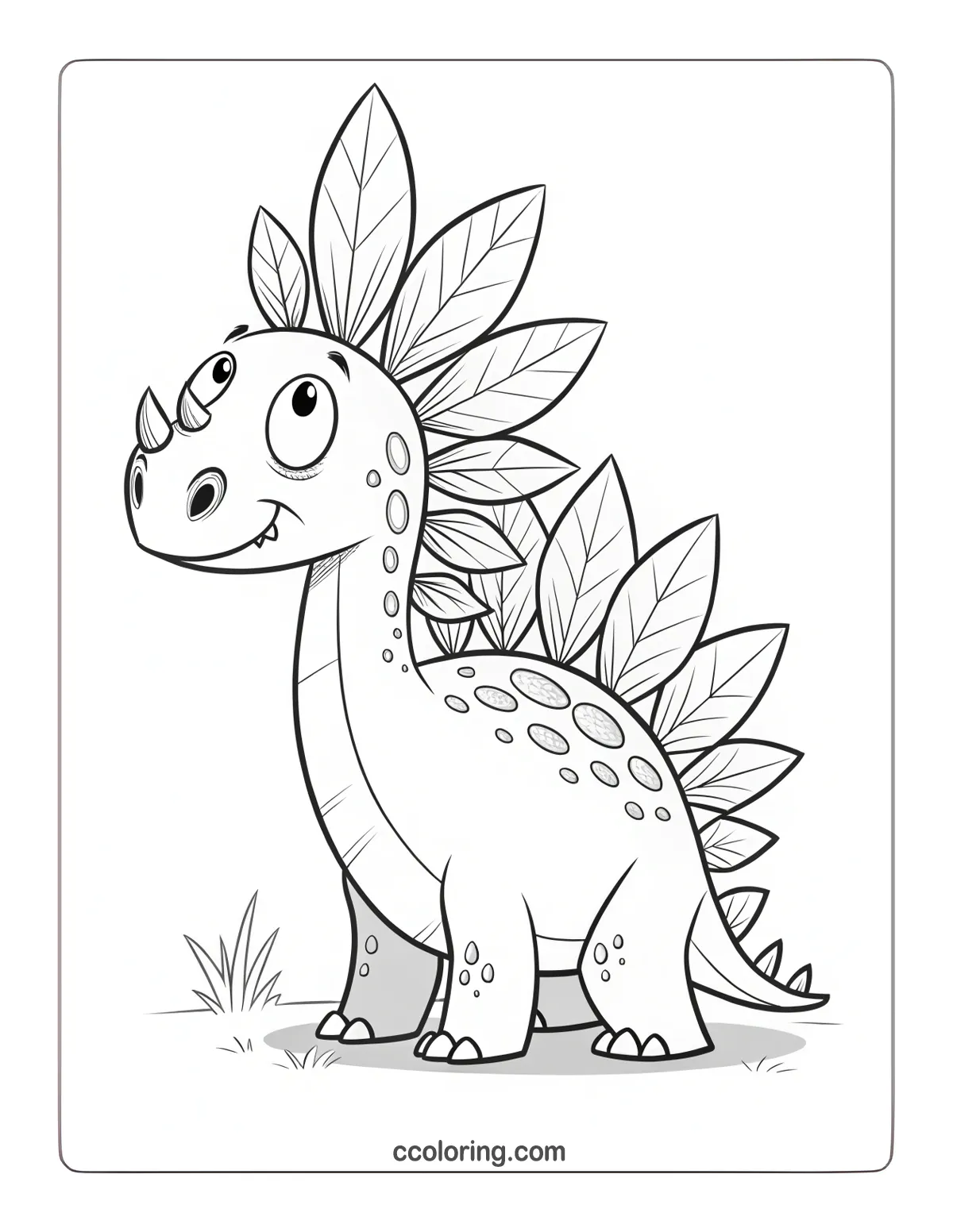dragon coloring pages Stegosaurus 2 image 1200x1552