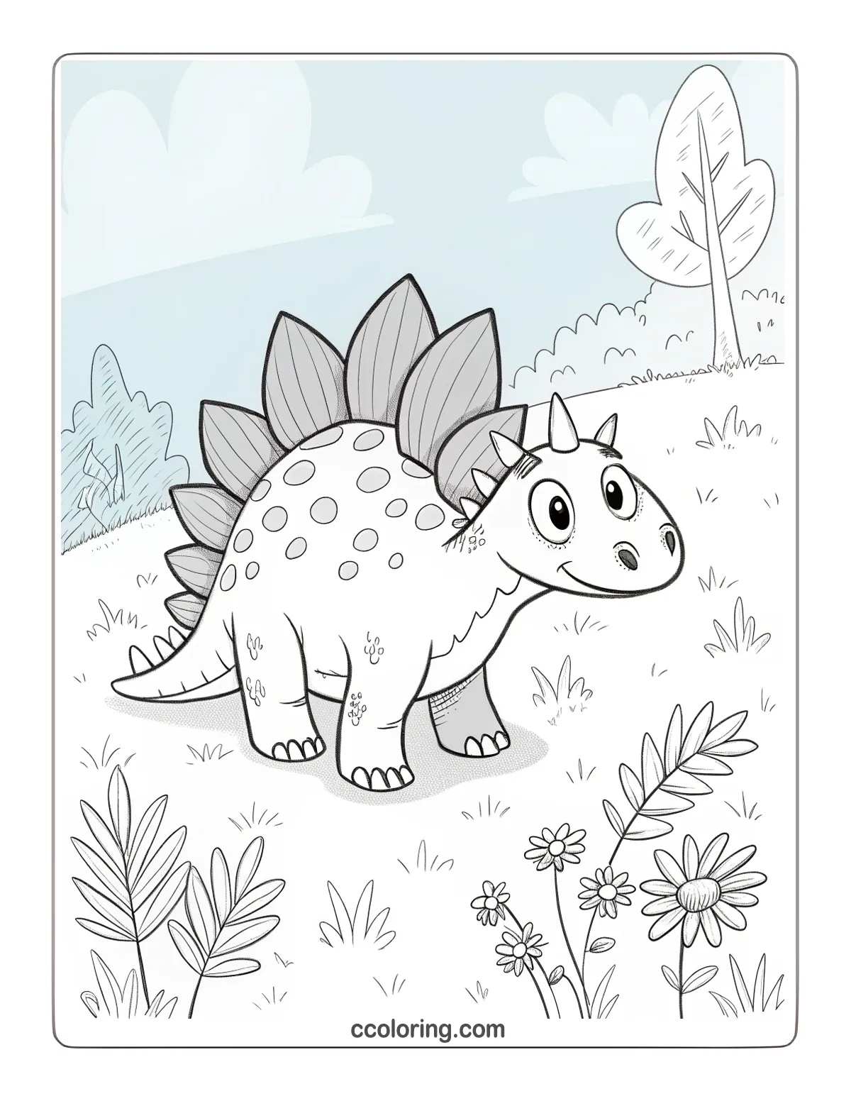 dragon coloring pages Stegosaurus image 1200x1552