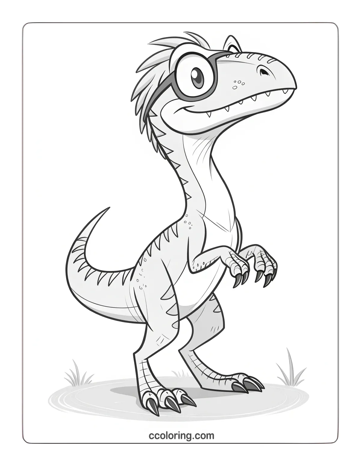 dragon coloring pages Velociraptor image 1200x1552